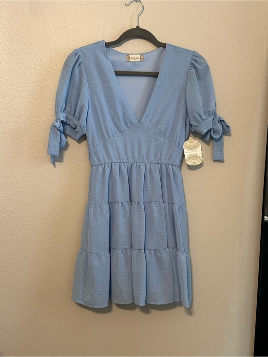 Altar'd State Dresses & Skirts - Altar'd State Light Blue Tiered Mini Dress